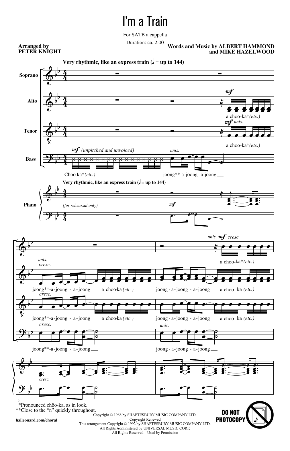 Learn to play Peter Knight I'm A Train sheet music for SATB Choir in minutes. Peter Knight I'm A Train sheet music notes and chords. Download Printable PDF.