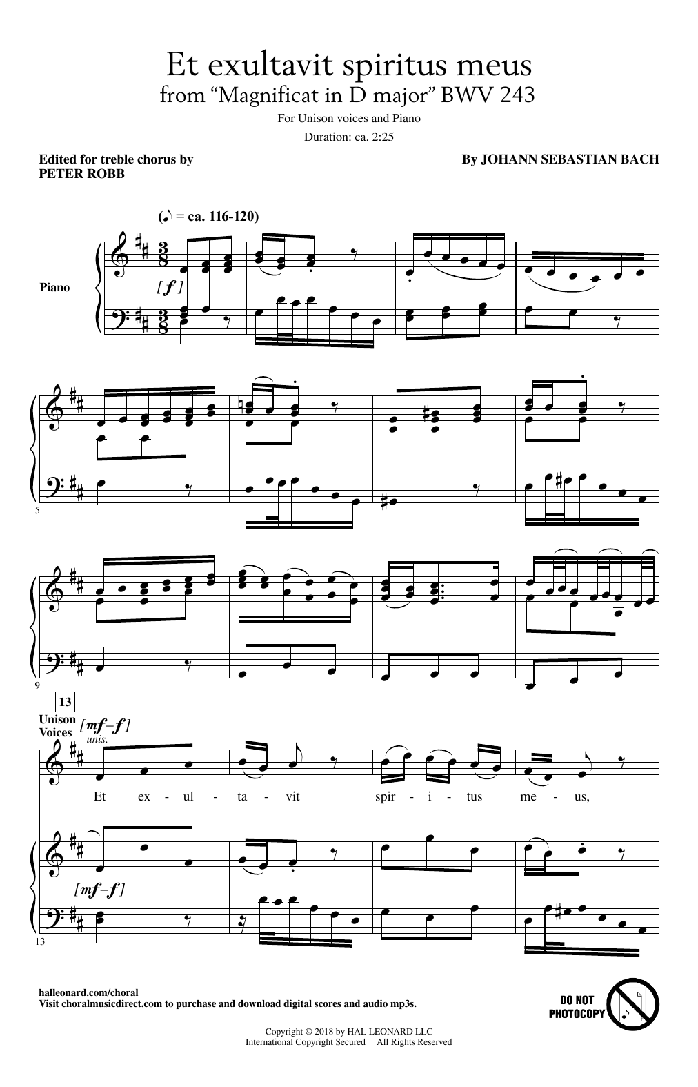 Learn to play Peter Robb Et Exultavit Spiritus Meus sheet music for Unison Choir in minutes. Price: 3.9900$ Peter Robb Et Exultavit Spiritus Meus sheet music notes and chords arranged for Unison Choir