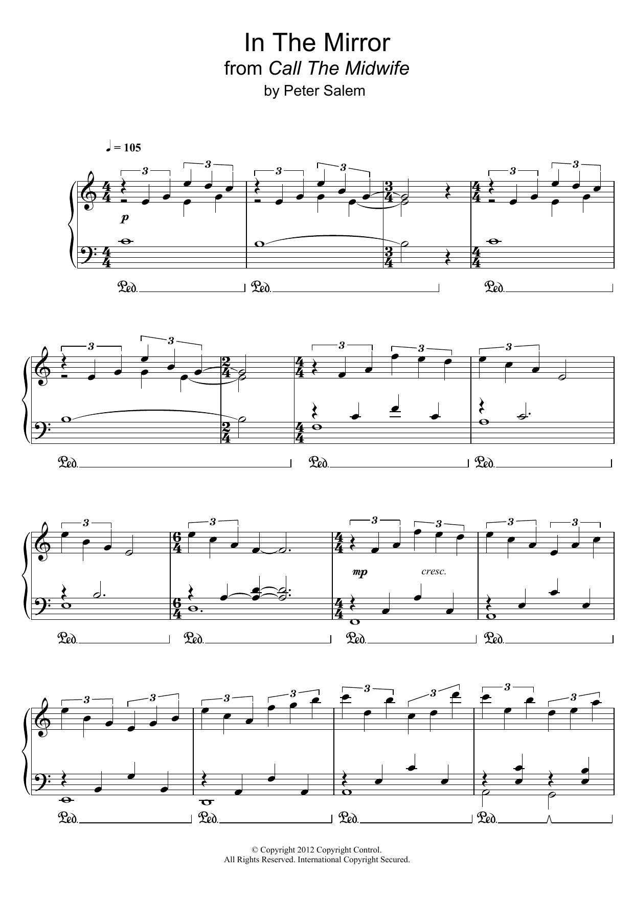 Learn to play Peter Salem In The Mirror (from 'Call The Midwife') sheet music for Piano Solo in minutes. Peter Salem In The Mirror (from 'Call The Midwife') sheet music notes and chords
