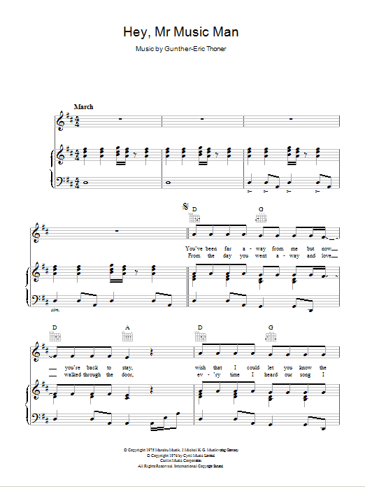 Peters Lee Hey Mr Music Man Sheet Music Pdf Notes Chords