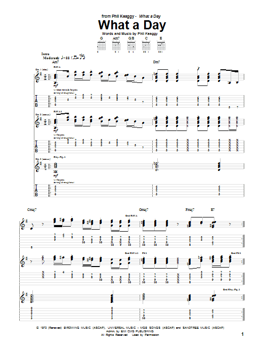 Phil Keaggy What A Day sheet music notes and chords. Download Printable PDF.