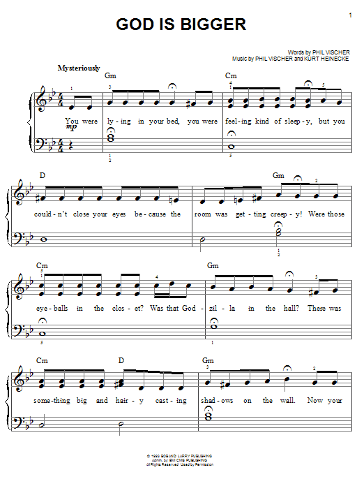 Phil Vischer God Is Bigger sheet music notes and chords. Download Printable PDF.