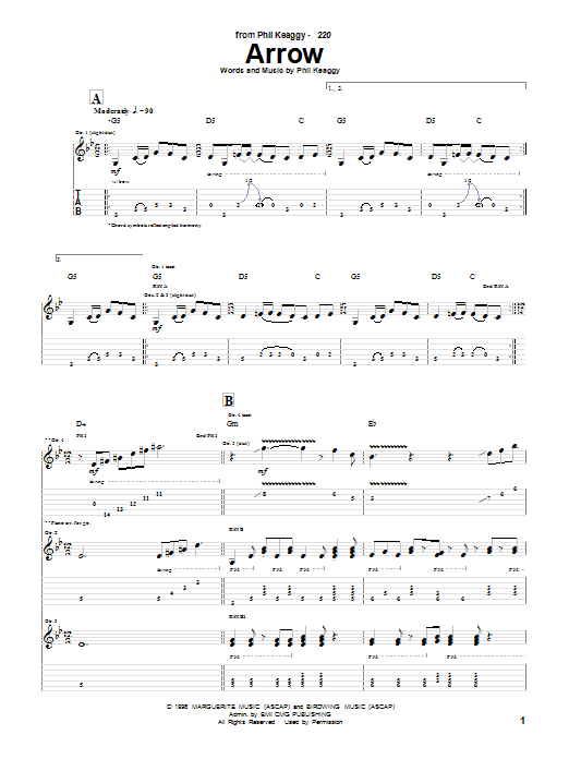 Phil Keaggy Arrow sheet music notes and chords. Download Printable PDF.