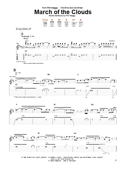 Learn to play Phil Keaggy March Of The Clouds sheet music for Guitar Tab in minutes. Phil Keaggy March Of The Clouds sheet music notes and chords. Download Printable PDF.
