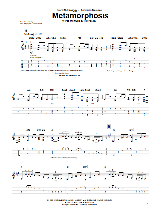 Phil Keaggy Metamorphosis sheet music notes and chords. Download Printable PDF.