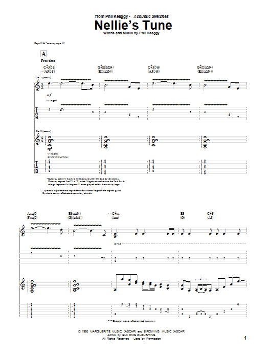 Phil Keaggy Nellie's Tune sheet music notes and chords. Download Printable PDF.