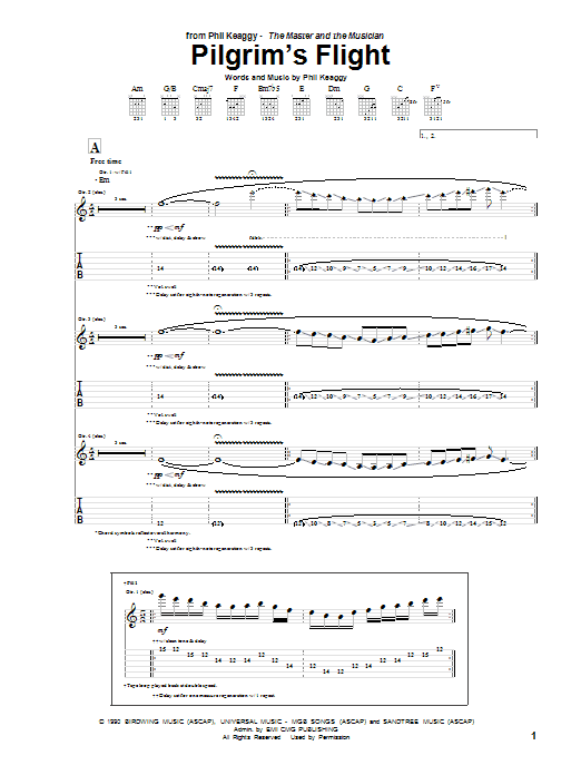 Phil Keaggy Pilgrim's Flight sheet music notes and chords. Download Printable PDF.