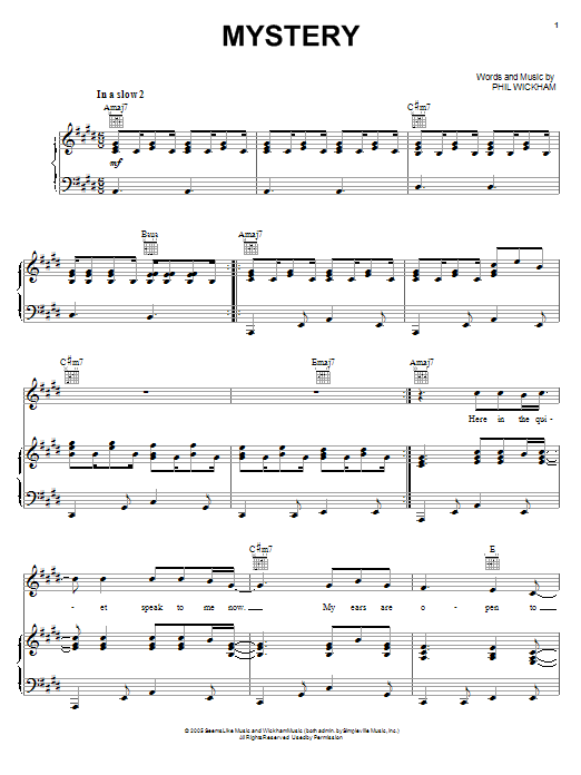 Phil Wickham Mystery sheet music notes and chords. Download Printable PDF.