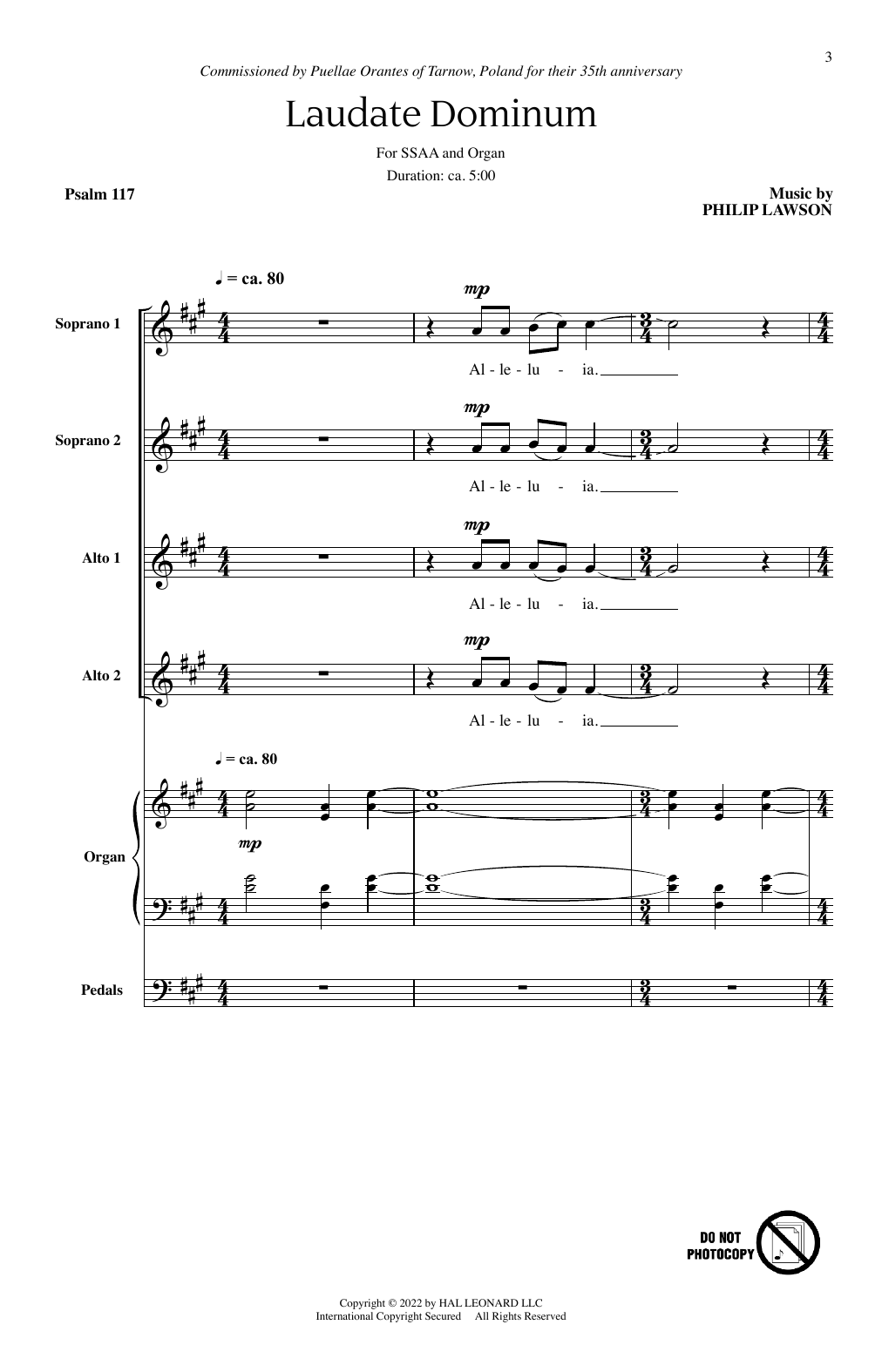 Philip Lawson Laudate Dominum sheet music notes and chords. Download Printable PDF.