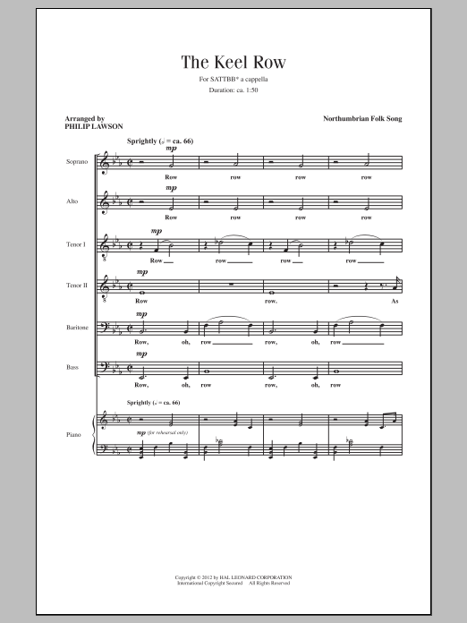 Traditional Folksong The Keel Row (arr. Philip Lawson) sheet music notes and chords. Download Printable PDF.