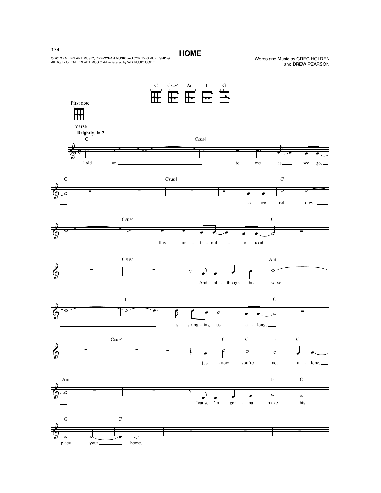 Phillip Phillips Home sheet music notes and chords. Download Printable PDF.