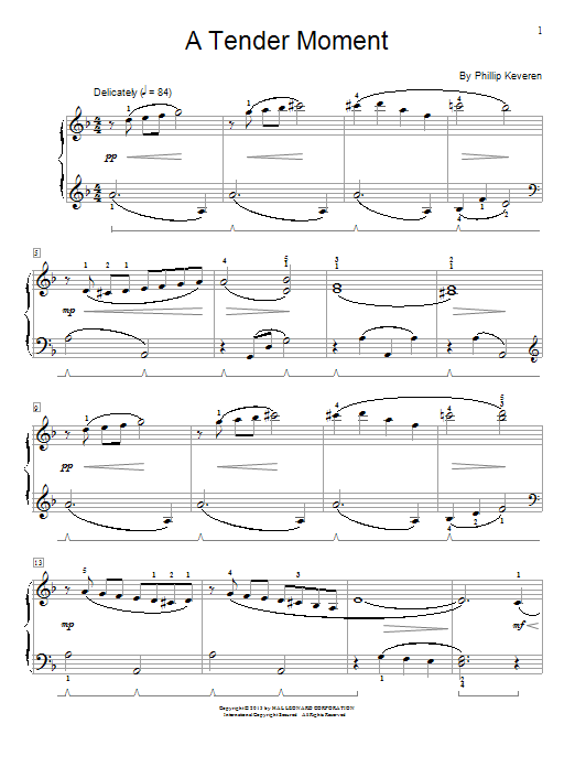 Phillip Keveren A Tender Moment sheet music notes and chords. Download Printable PDF.