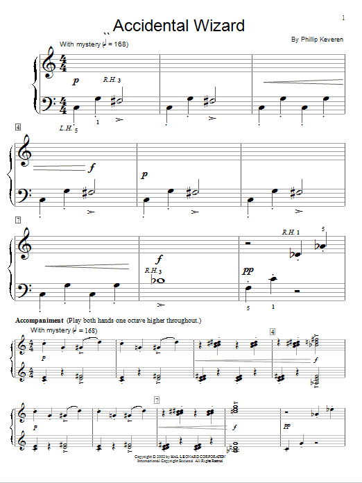 Phillip Keveren Accidental Wizard sheet music notes and chords. Download Printable PDF.