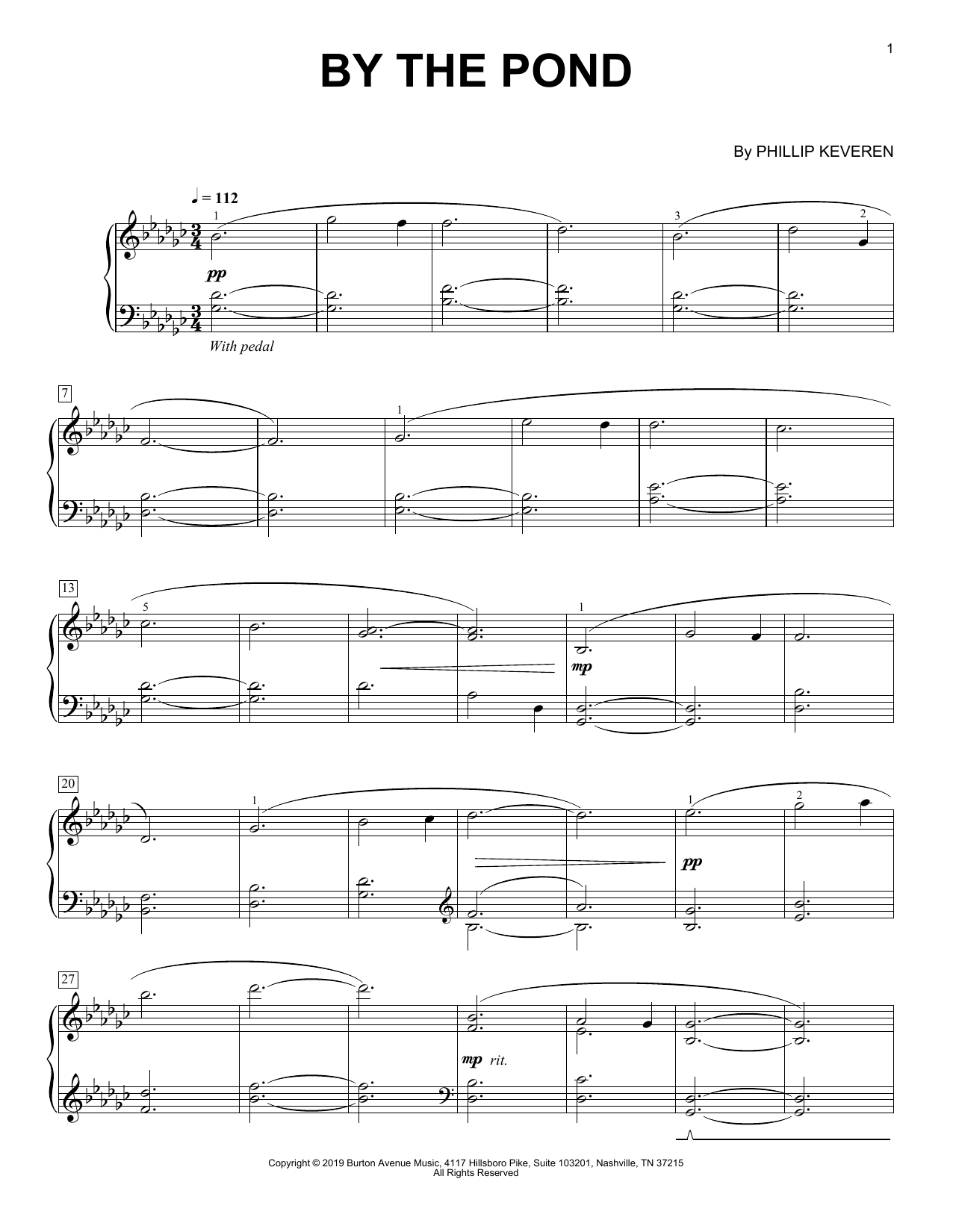 Phillip Keveren By The Pond sheet music notes and chords. Download Printable PDF.