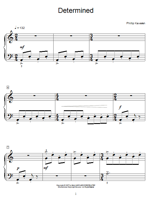 Phillip Keveren Determined sheet music notes and chords. Download Printable PDF.