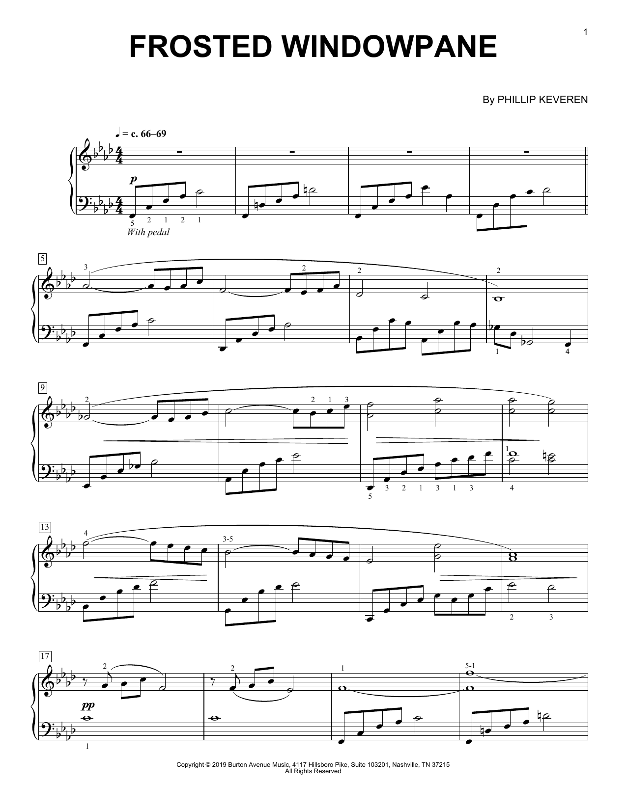 Phillip Keveren Frosted Windowpane sheet music notes and chords. Download Printable PDF.