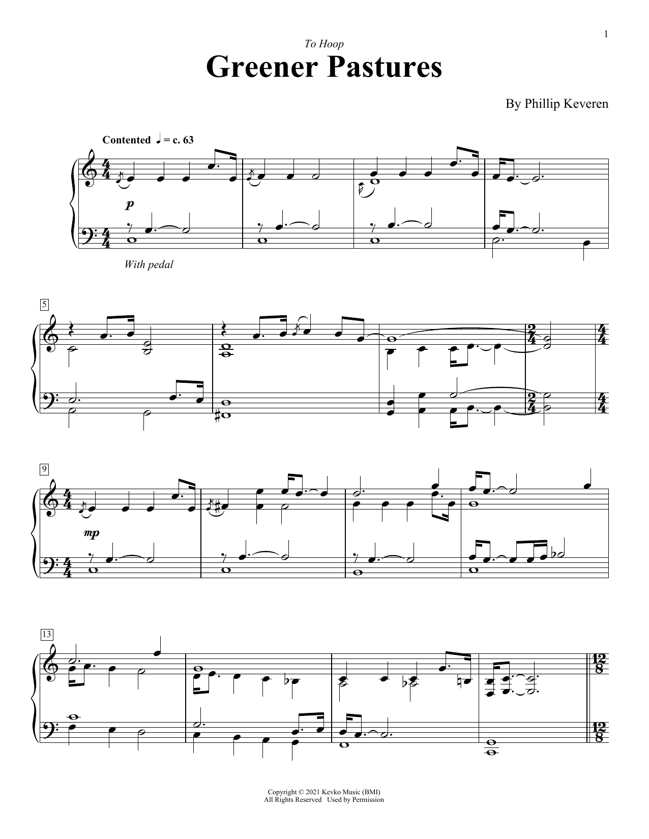 Phillip Keveren Greener Pastures sheet music notes and chords. Download Printable PDF.