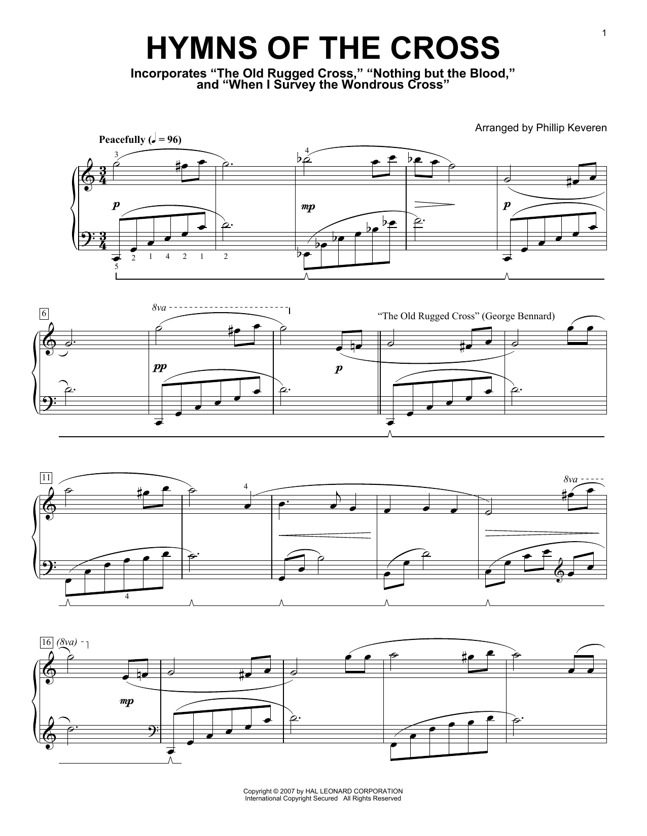 Learn to play Phillip Keveren Hymns Of The Cross sheet music for Piano Solo in minutes. Price: 7.8900$ Phillip Keveren Hymns Of The Cross sheet music notes and chords arranged for Piano Solo