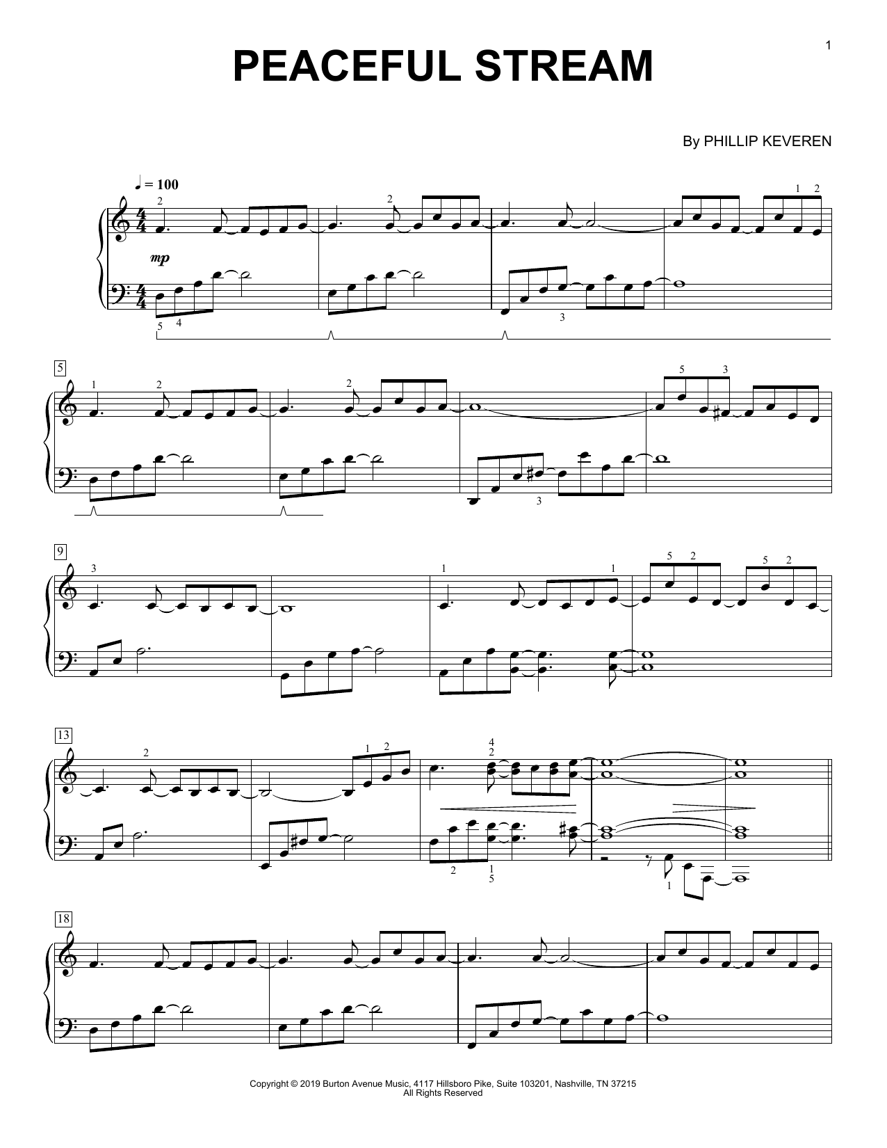 Phillip Keveren Peaceful Stream sheet music notes and chords. Download Printable PDF.