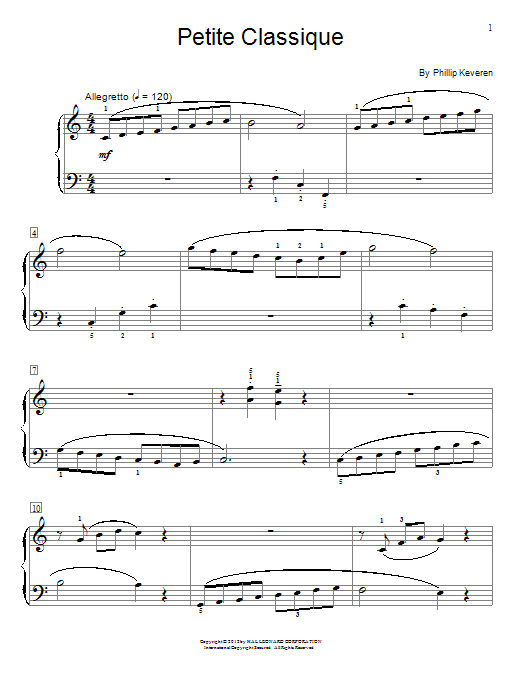 Phillip Keveren Petite Classique sheet music notes and chords. Download Printable PDF.