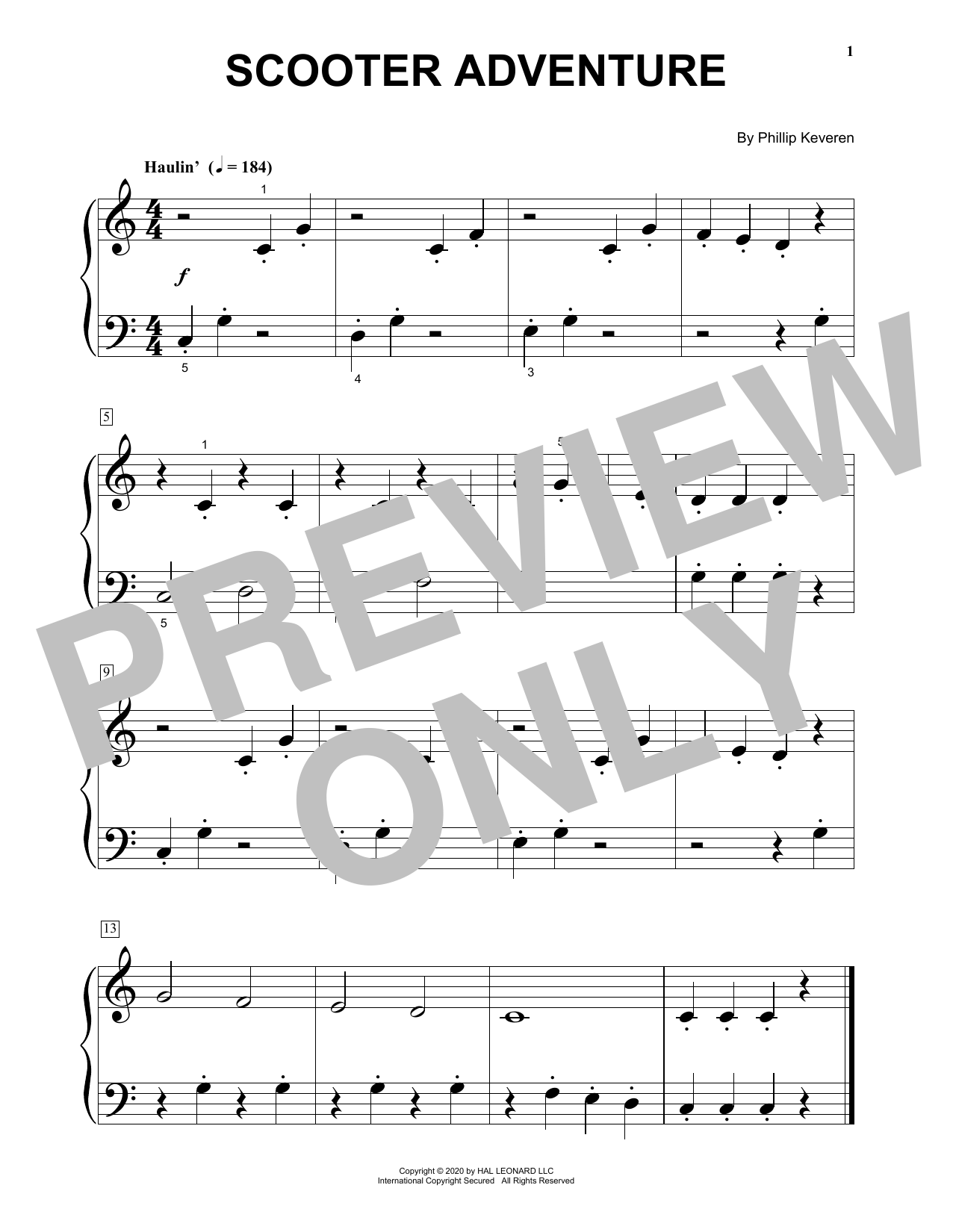 Phillip Keveren Scooter Adventure sheet music notes and chords. Download Printable PDF.