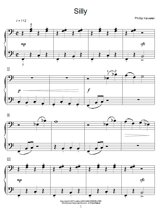 Phillip Keveren Silly sheet music notes and chords. Download Printable PDF.