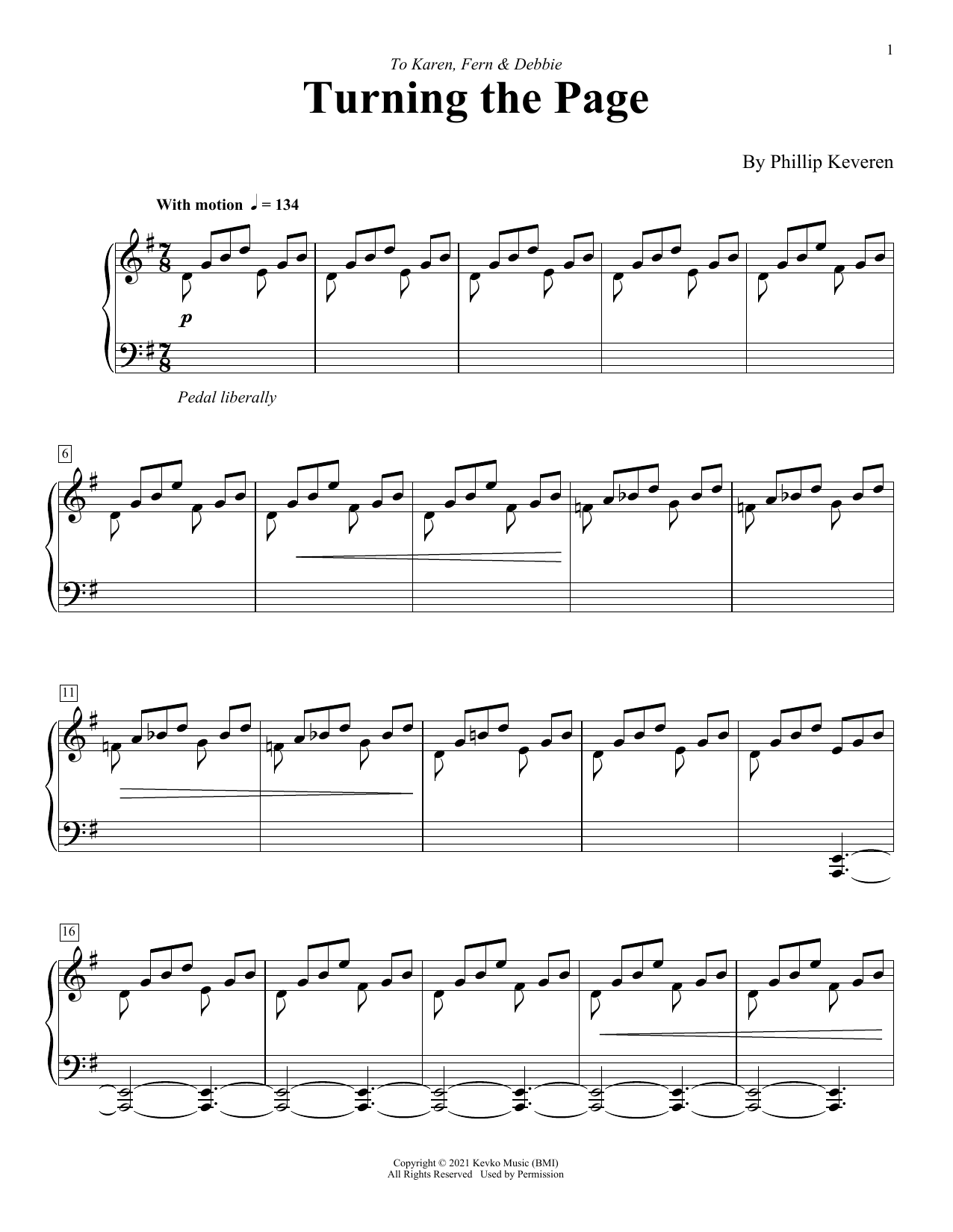 Phillip Keveren Turning The Page sheet music notes and chords. Download Printable PDF.