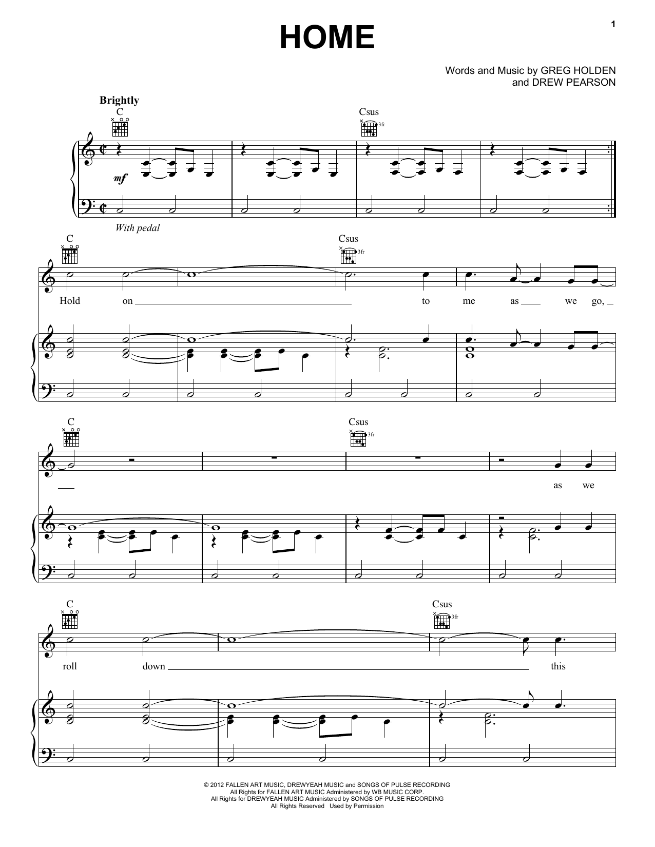 Phillip Phillips Home sheet music notes and chords. Download Printable PDF.