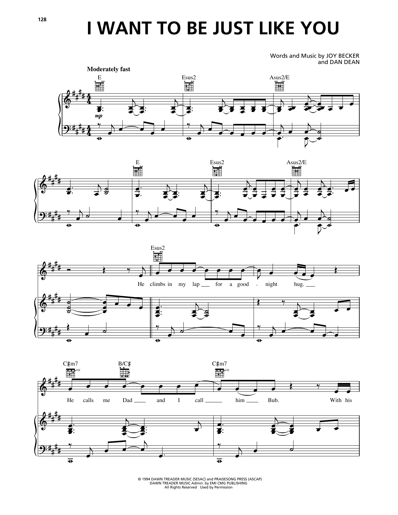 Phillips, Craig & Dean "I Want To Be Just Like You" Sheet Music for