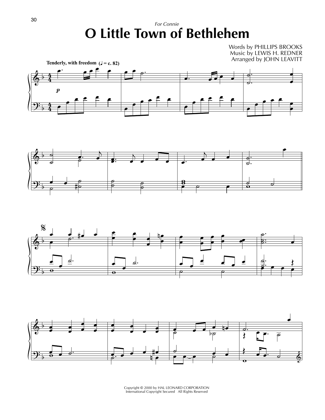 Learn to play Phillips Brooks O Little Town Of Bethlehem (arr. John Leavitt) sheet music for Piano Solo in minutes. Price: 7.8900$ Phillips Brooks O Little Town Of Bethlehem (arr. John Leavitt) sheet music notes and chords arranged for Piano Solo