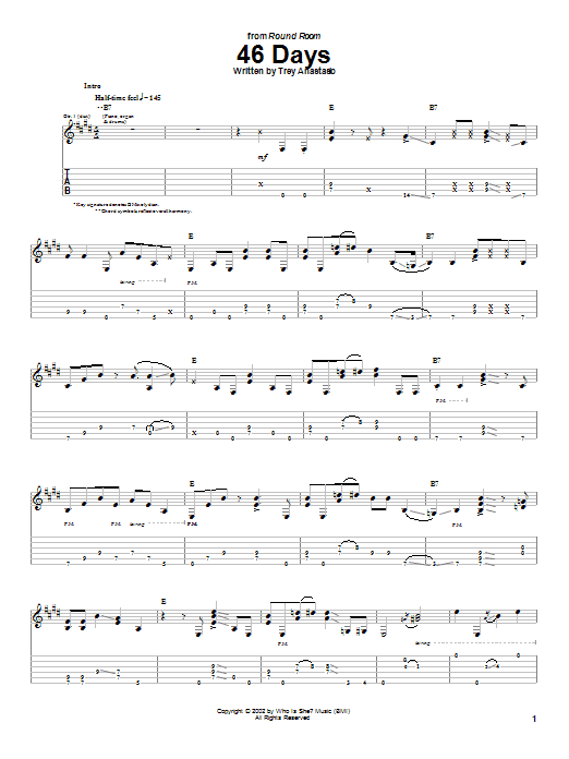 Phish 46 Days sheet music notes and chords. Download Printable PDF.