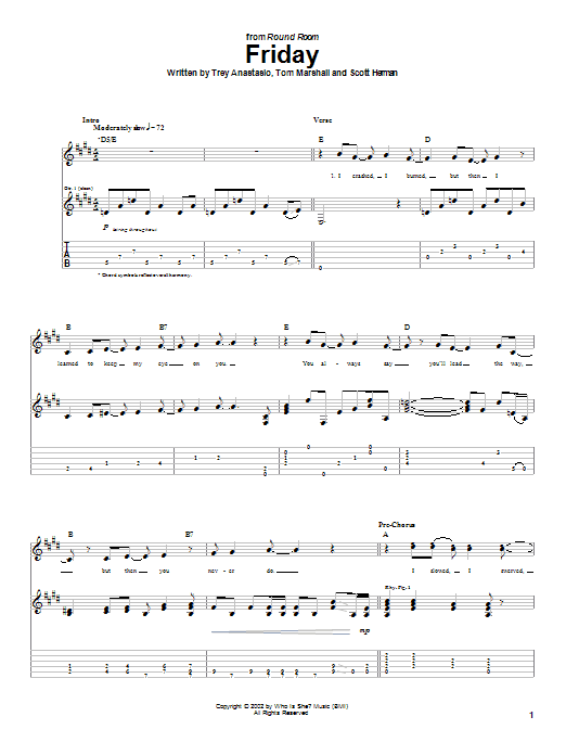 Phish Friday sheet music notes and chords. Download Printable PDF.