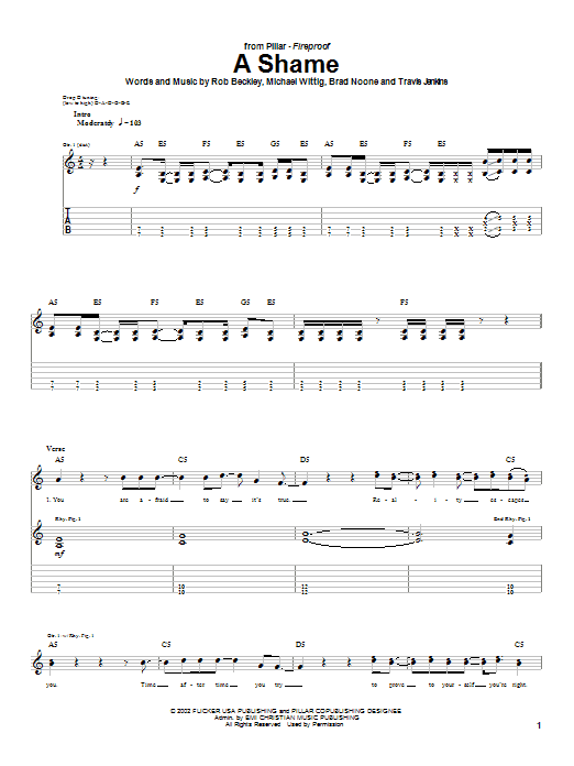 Pillar A Shame sheet music notes and chords. Download Printable PDF.