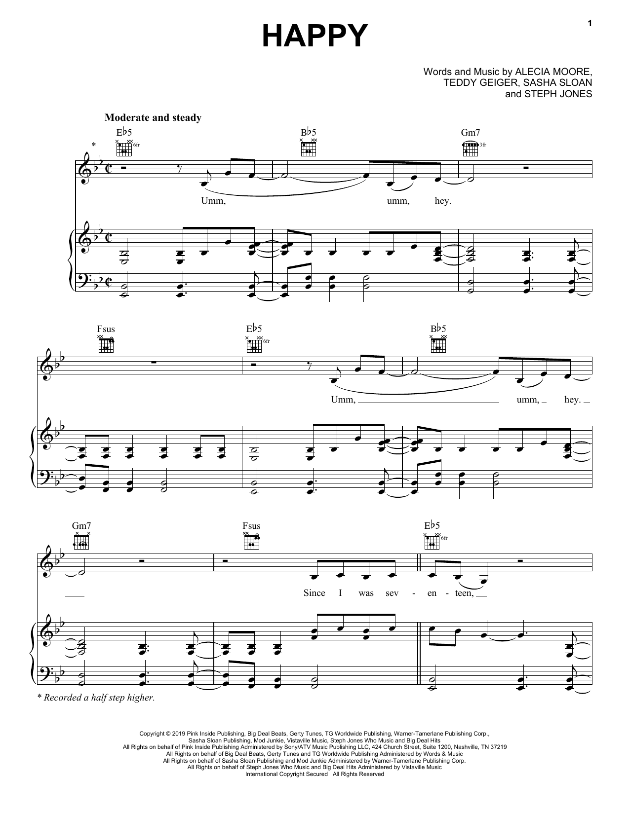 Learn to play Pink Happy sheet music for Piano, Vocal & Guitar Chords (Right-Hand Melody) in minutes. Price: 7.8900$ Pink Happy sheet music notes and chords arranged for Piano, Vocal & Guitar Chords (Right-Hand Melody)