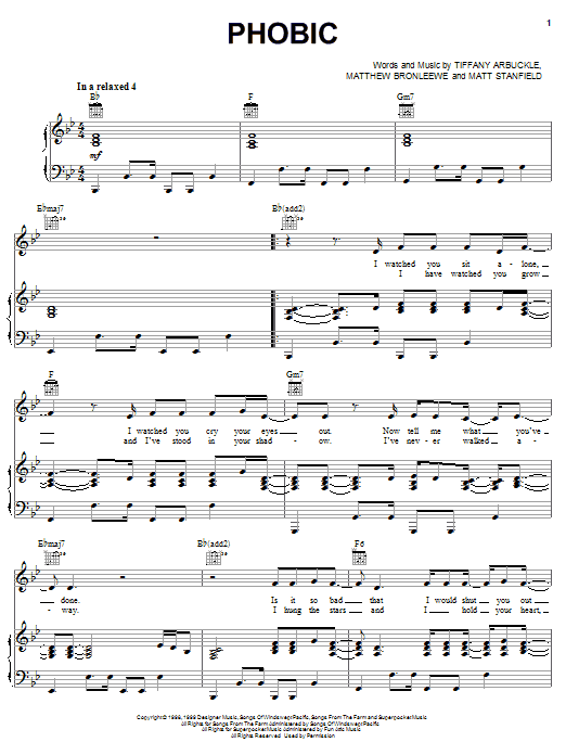 Plumb Phobic sheet music notes and chords. Download Printable PDF.