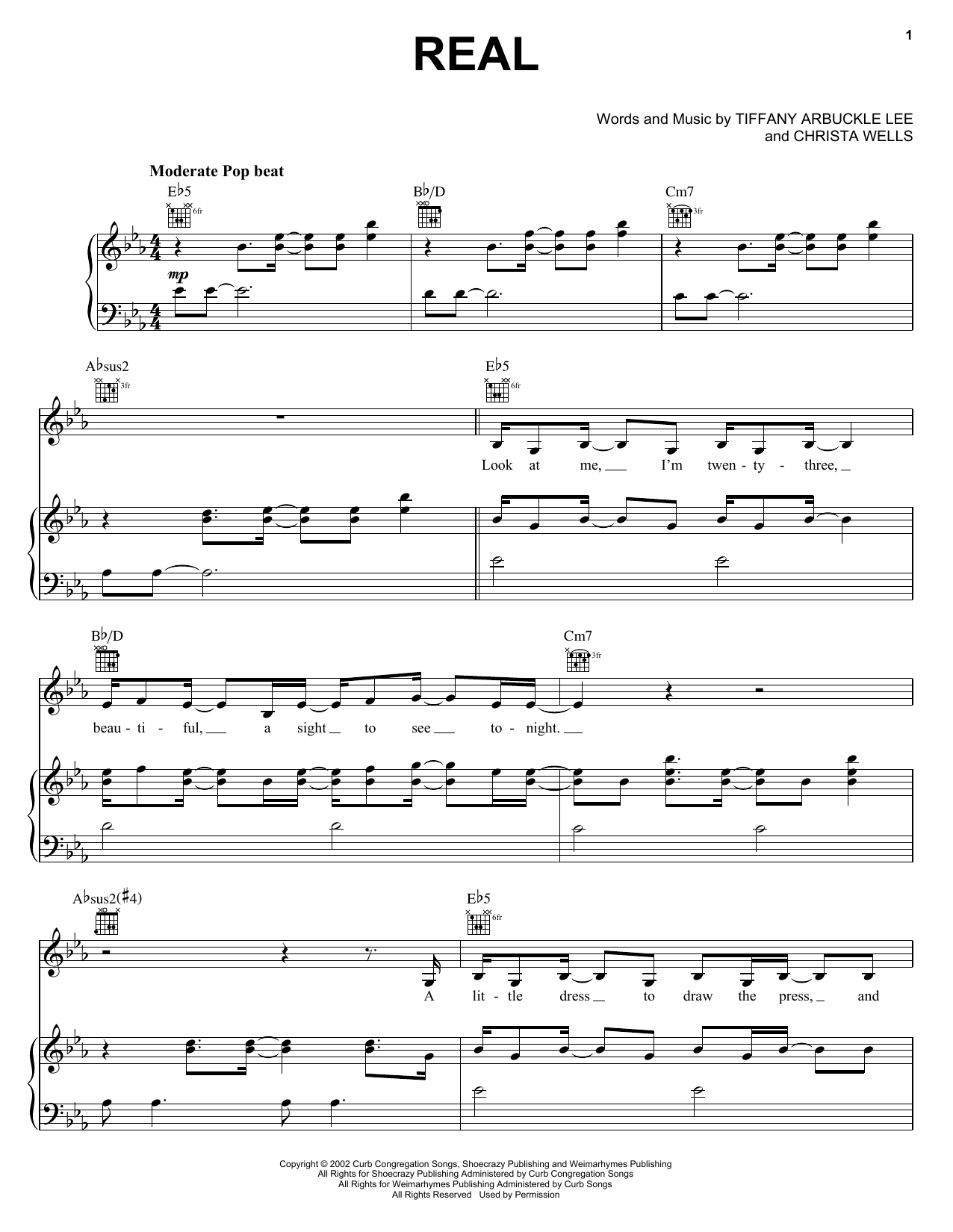 Plumb Real sheet music notes and chords. Download Printable PDF.