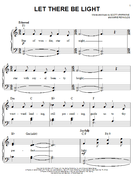 Point Of Grace Let There Be Light sheet music notes and chords - Download Printable PDF and start playing in minutes.