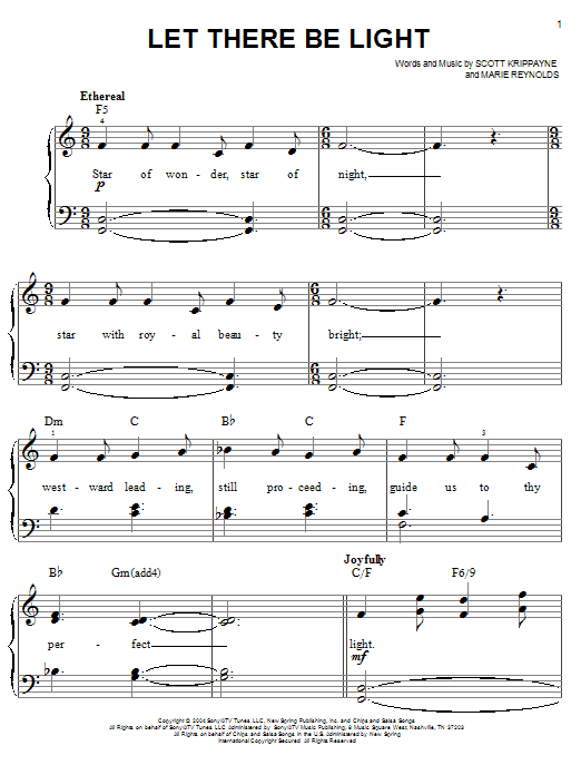 Point Of Grace Let There Be Light sheet music notes and chords. Download Printable PDF.