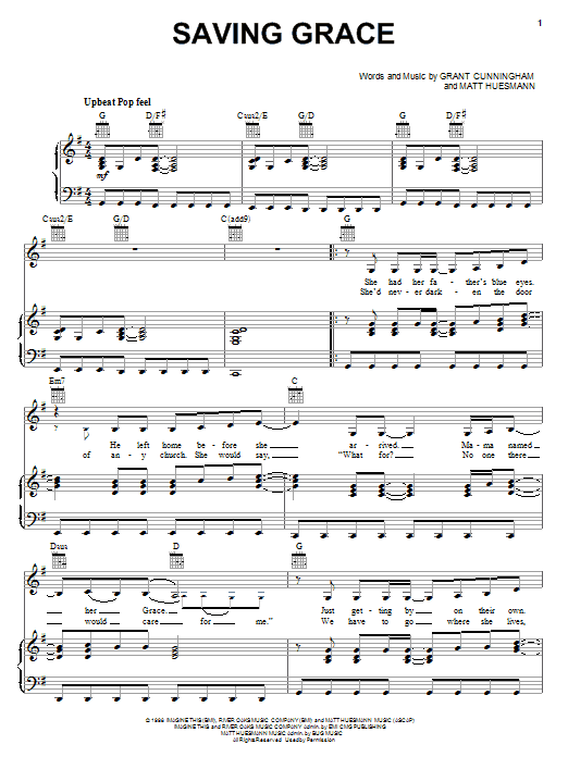Learn to play Point Of Grace Saving Grace sheet music for Easy Piano in minutes. Price: 6.9900$ Point Of Grace Saving Grace sheet music notes and chords arranged for Easy Piano