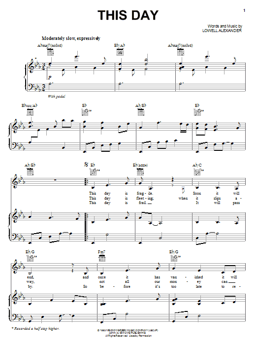 Point Of Grace This Day sheet music notes and chords. Download Printable PDF.