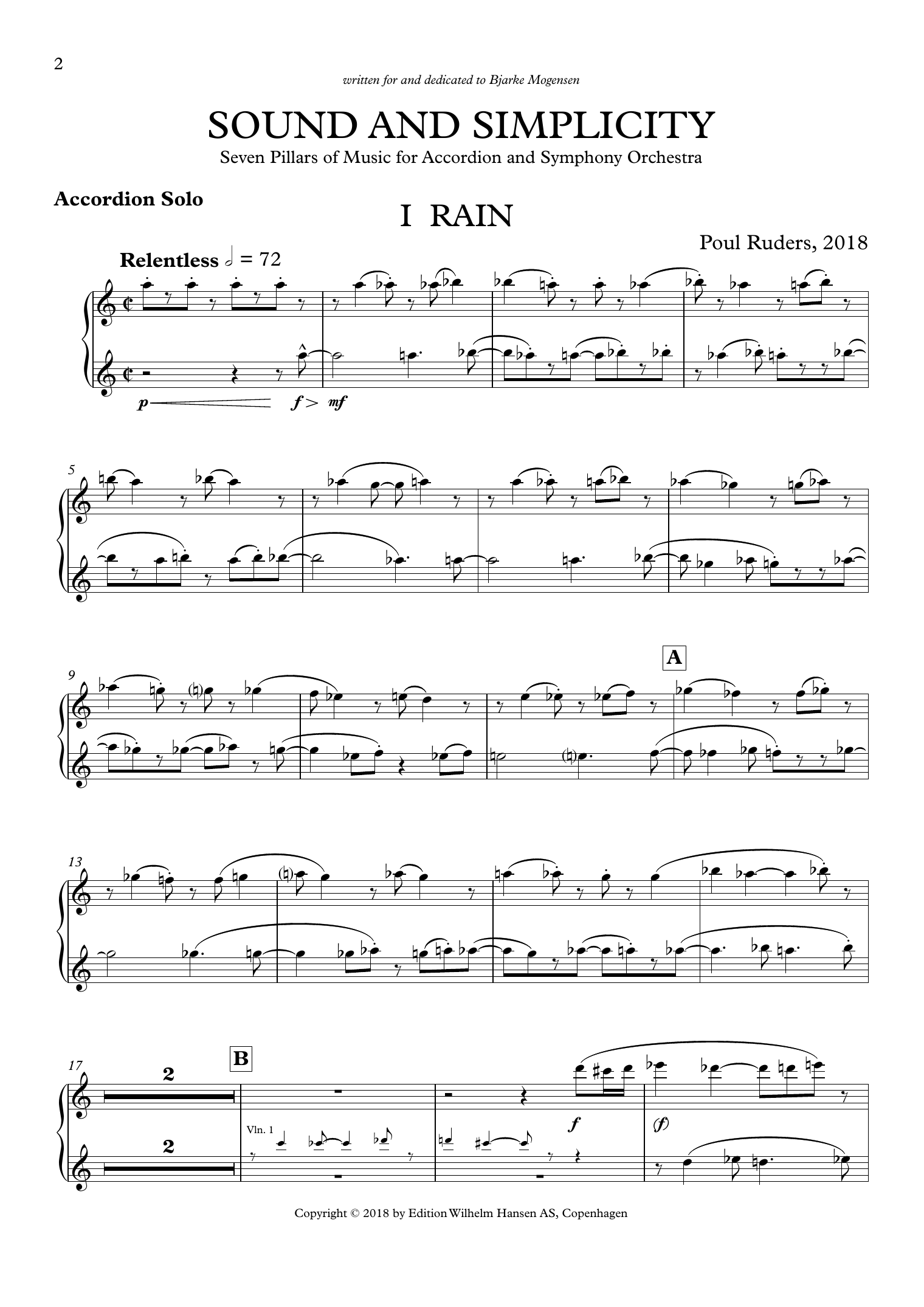 Poul Ruders Sound and Simplicity sheet music notes and chords. Download Printable PDF.