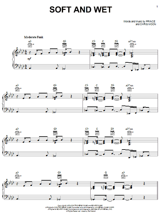 Prince Soft And Wet sheet music notes and chords. Download Printable PDF.