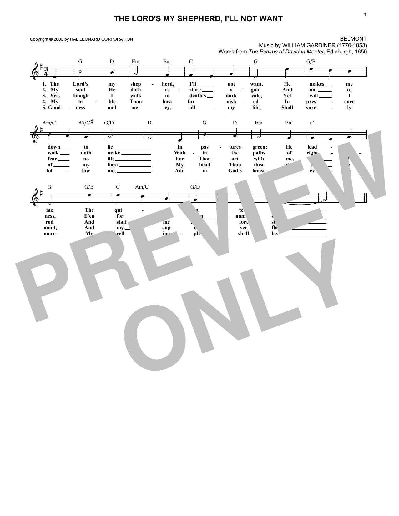 Learn to play Scottish Psalter The Lord's My Shepherd, I'll Not Want sheet music for Lead Sheet / Fake Book in minutes. Price: 5.9900$ Scottish Psalter The Lord's My Shepherd, I'll Not Want sheet music notes and chords arranged for Lead Sheet / Fake Book