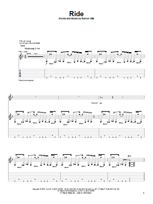 Puya Ride sheet music notes and chords. Download Printable PDF.