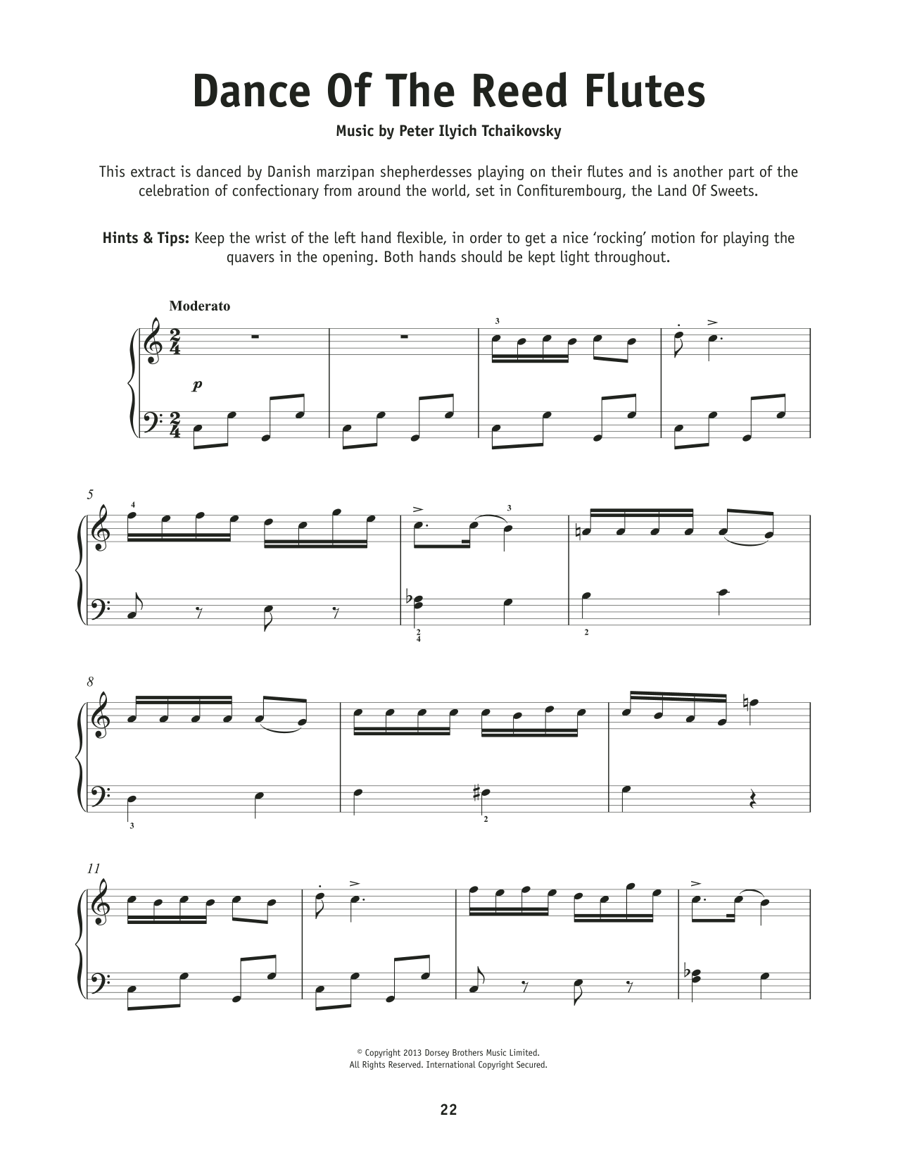 Pyotr Il'yich Tchaikovsky Dance Of The Reed Flutes, Op. 71a sheet music notes and chords. Download Printable PDF.