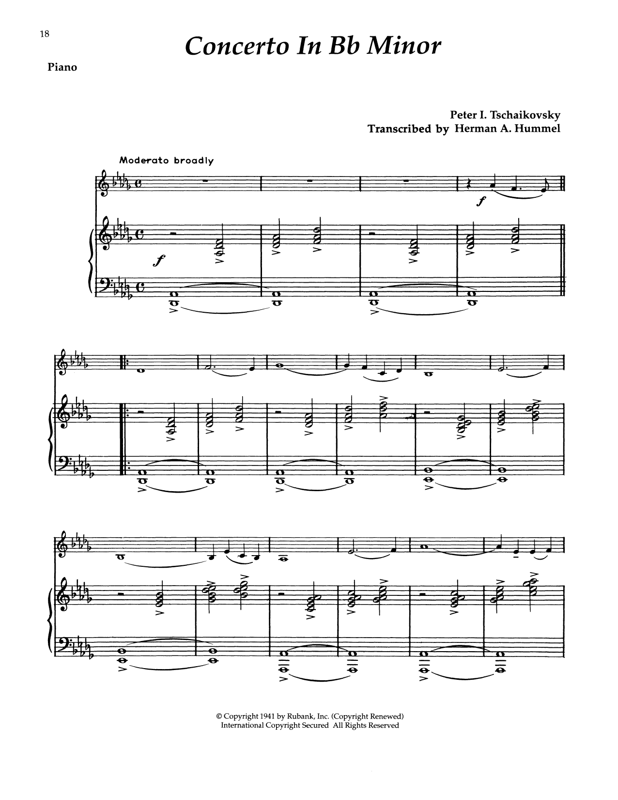 Pyotr Il'yich Tchaikovsky Piano Concerto No. 1 In B-Flat Major, Op. 23 sheet music notes and chords. Download Printable PDF.