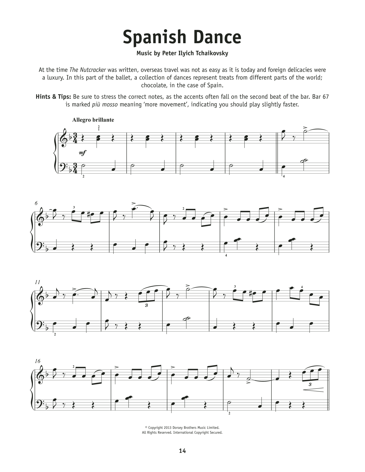 Pyotr Il'yich Tchaikovsky Spanish Dance sheet music notes and chords. Download Printable PDF.