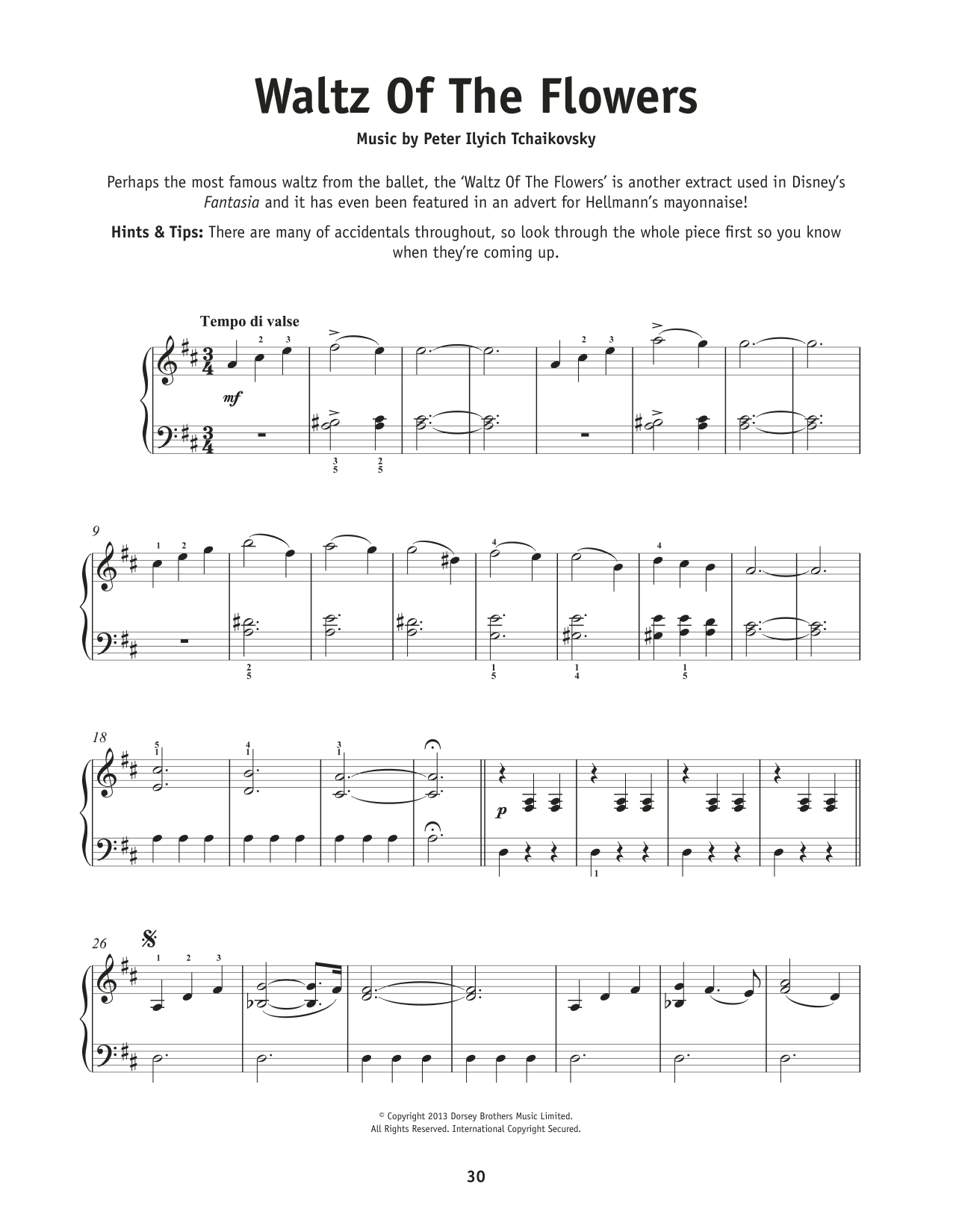 Pyotr Il'yich Tchaikovsky Waltz Of The Flowers, Op. 71a sheet music notes and chords. Download Printable PDF.