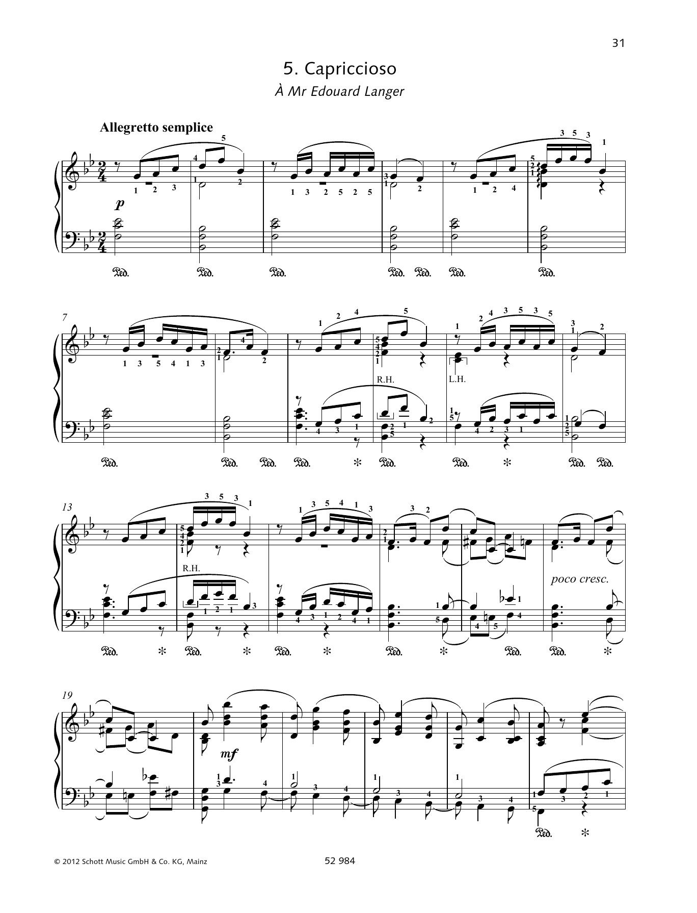 Pyotr Il'yich Tchaikovsky Capriccioso sheet music notes and chords. Download Printable PDF.