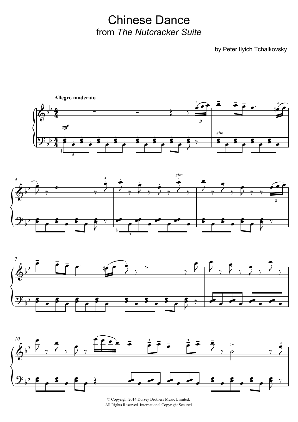 Learn to play Pyotr Ilyich Tchaikovsky Chinese Dance (from Pyotr Ilyich Tchaikovsky Chinese Dance (from